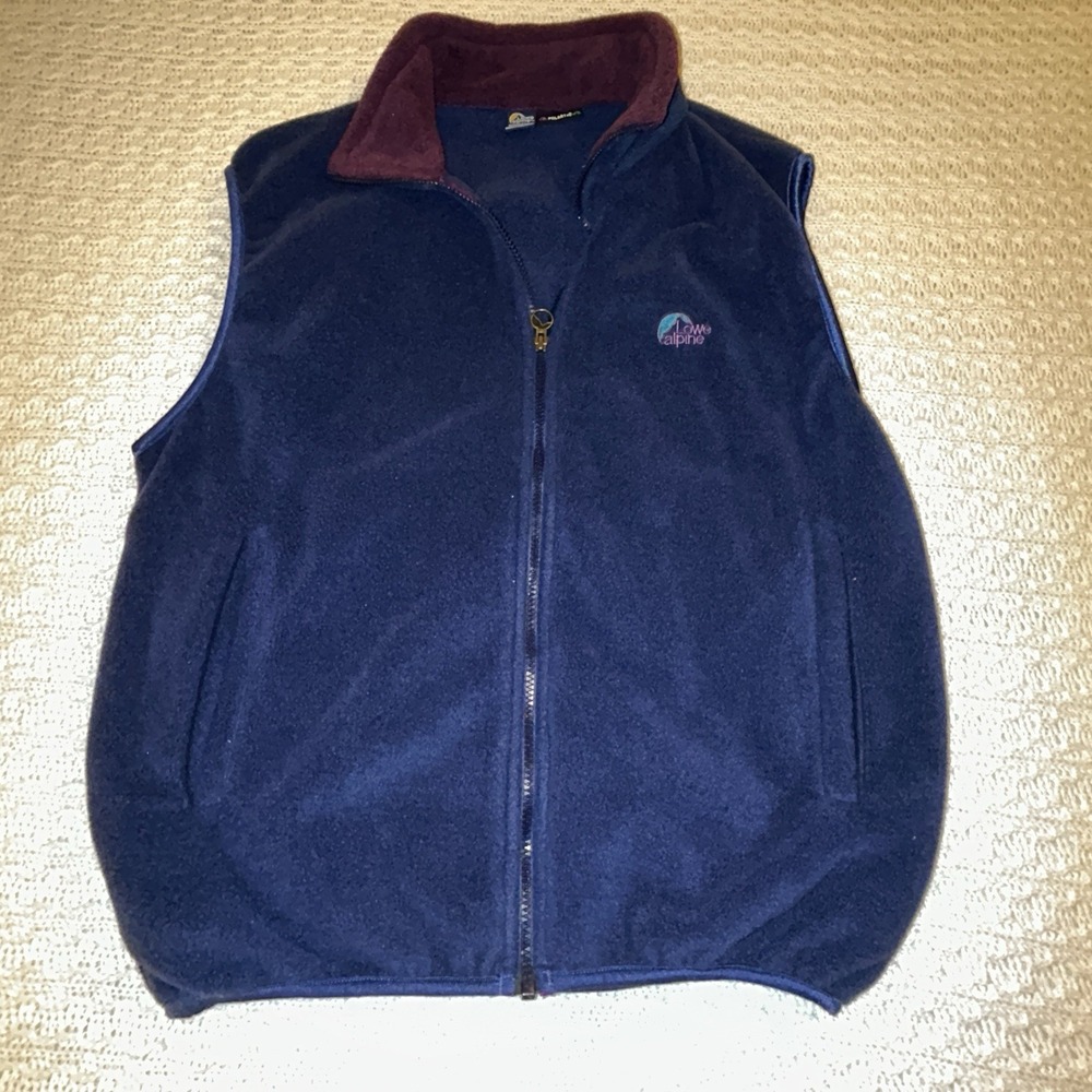Vintage Lowe Alpine Purple Blue Mens Large Fleece Vest Polartec